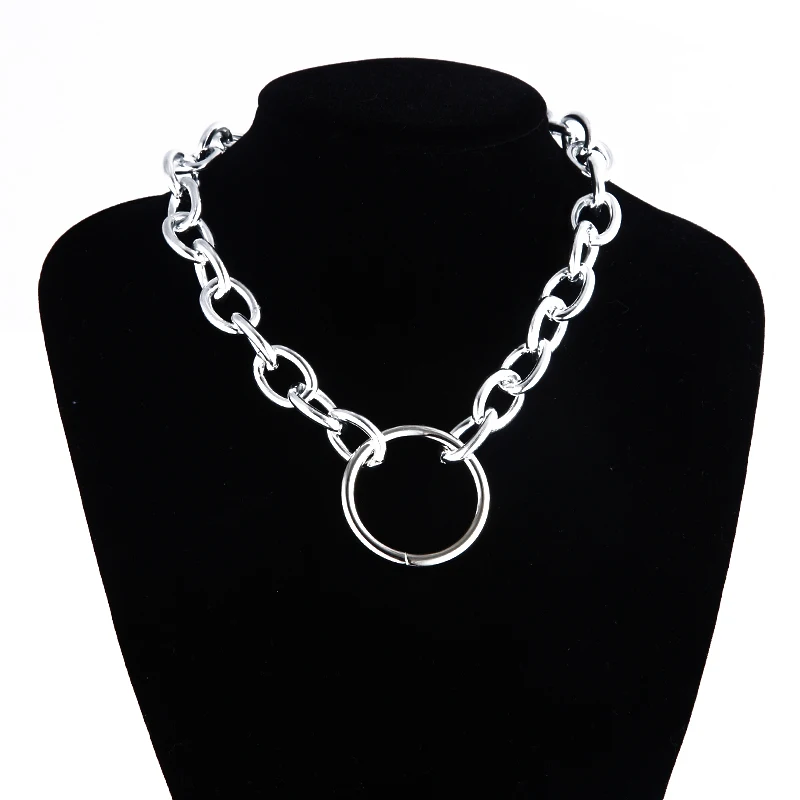 Chain On The Neck Thick Massive Chunky Choker Grunge Girl Chokers Goth Jewelry Kpop Aesthetic Decorations For Women Accessories images - 6