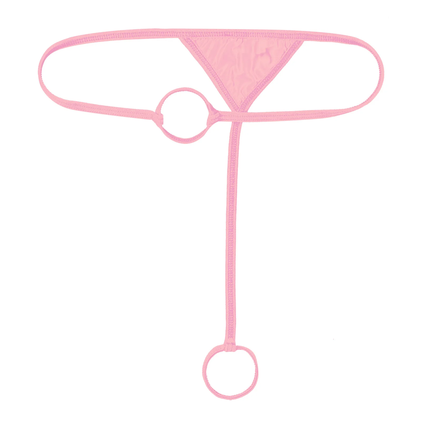 

Mens Sexy Thong Bikini Briefs Erotic Lingerie G-string Panties with O-Ring Holes Low Rise T-Back Underwear Elastic Underpants