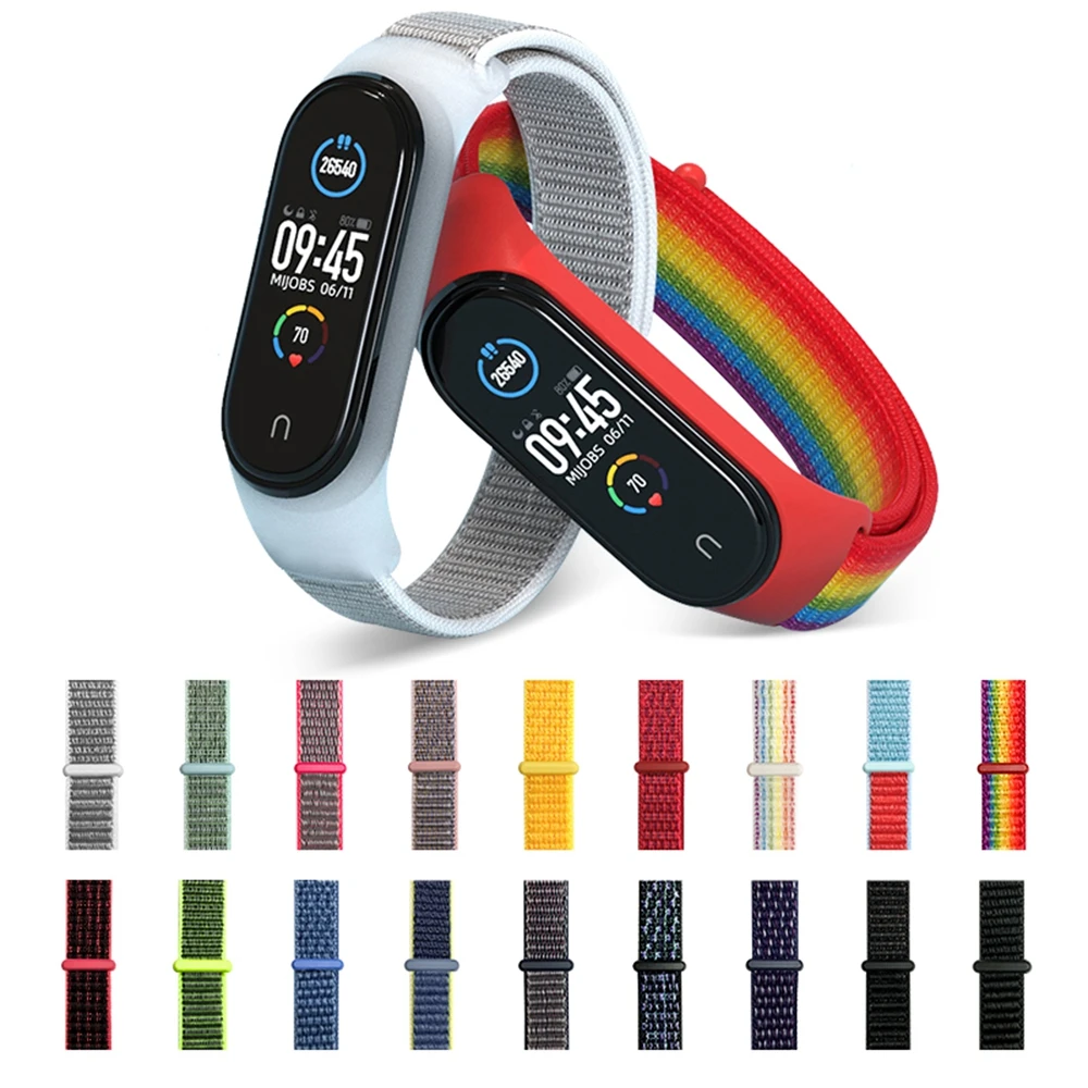 

Nylon Loop For Xiaomi Mi Band 4 3 Strap Sport Bracelet Smartwatch Pulsera Correa Xiaomi Band Breathable Wristband for Miband 6 5
