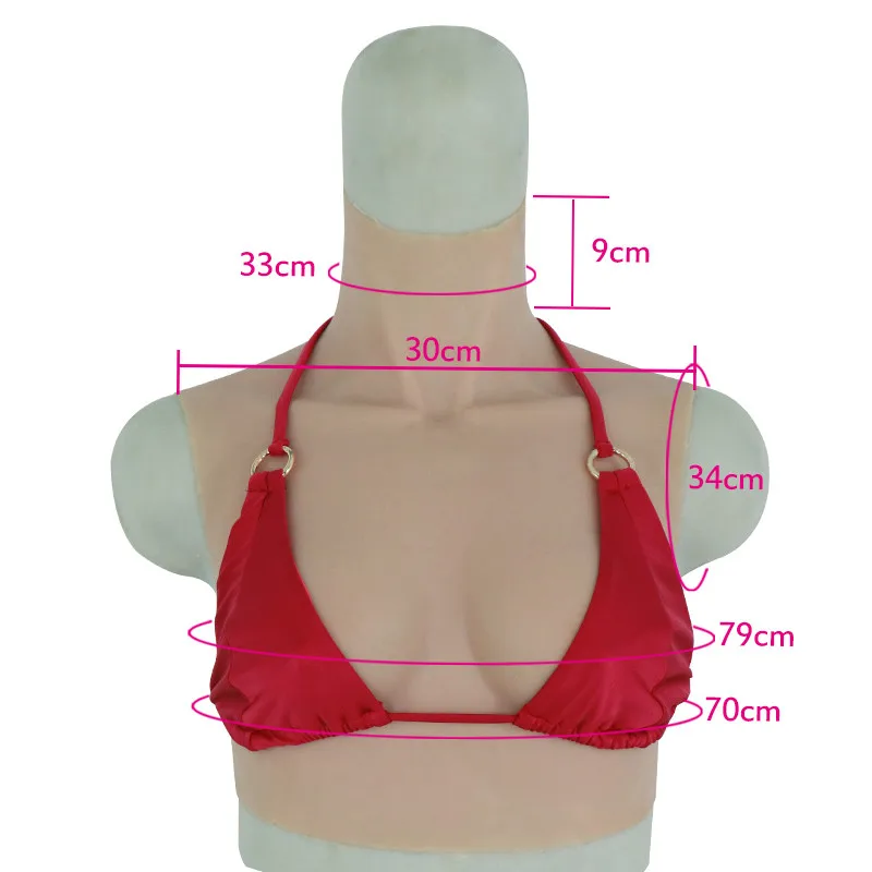 Artificial Silicone Breast Forms Top B- Cup Realistic Fake Boob for Crossdresser Drag Queen Shemale Transgender Artificial Latex