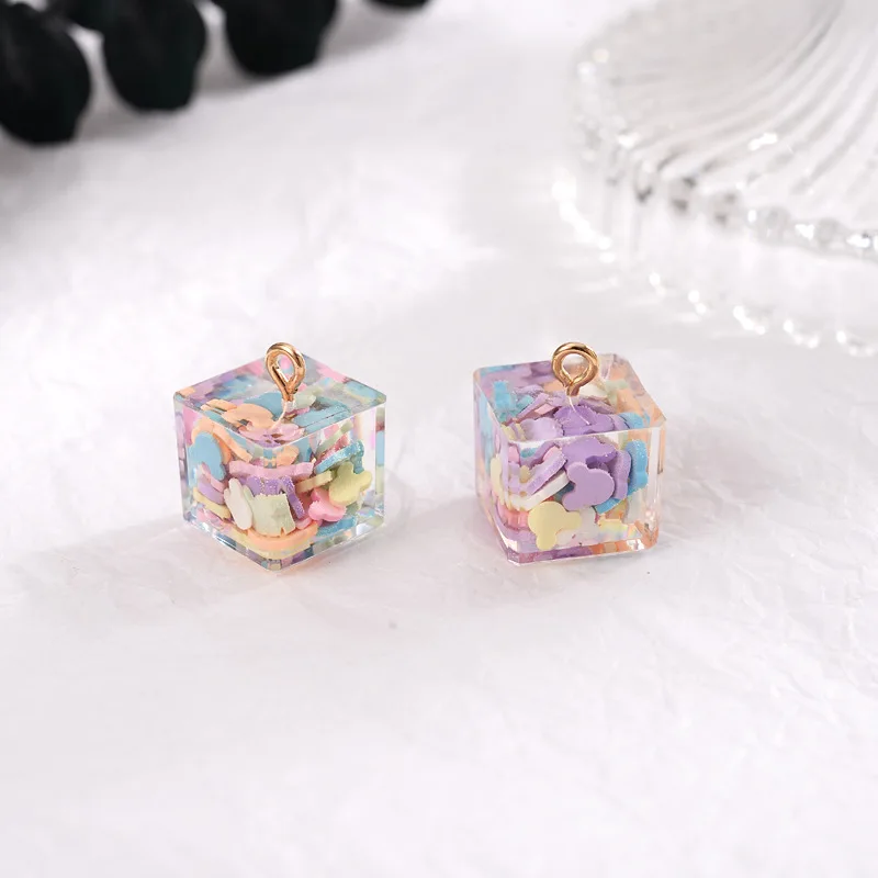 16 мм 6 шт./упак. квадратная фруктовая медведь звезда жемчужные шармы из полимера в