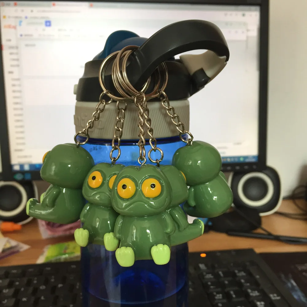 

Hot Sale Comic Story Bam Kero Green Frog Cute Figure Model Toys Key Chain Pendant for Child