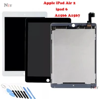 new high quality black lcd screen and touch digitizer display for ipad air2 a1566 a1567