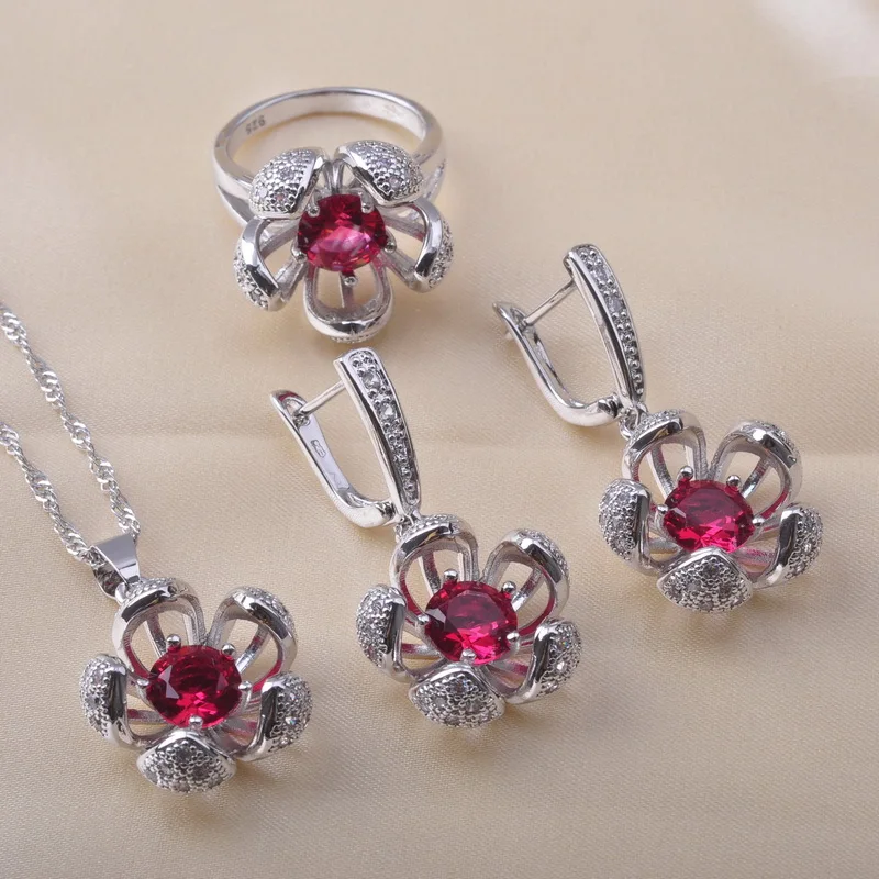 Женские наборы свадебных украшений Серебряное ювелирное изделие браслет серьги