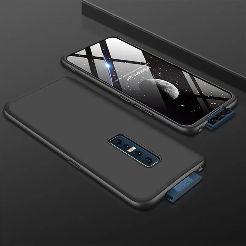 Vivo V17 Pro Чехол VivoV17Pro цветной 360 градусов полный чехол матовый Жесткий Чехол для Vivo V17Pro защитный чехол со стеклянной пленкой