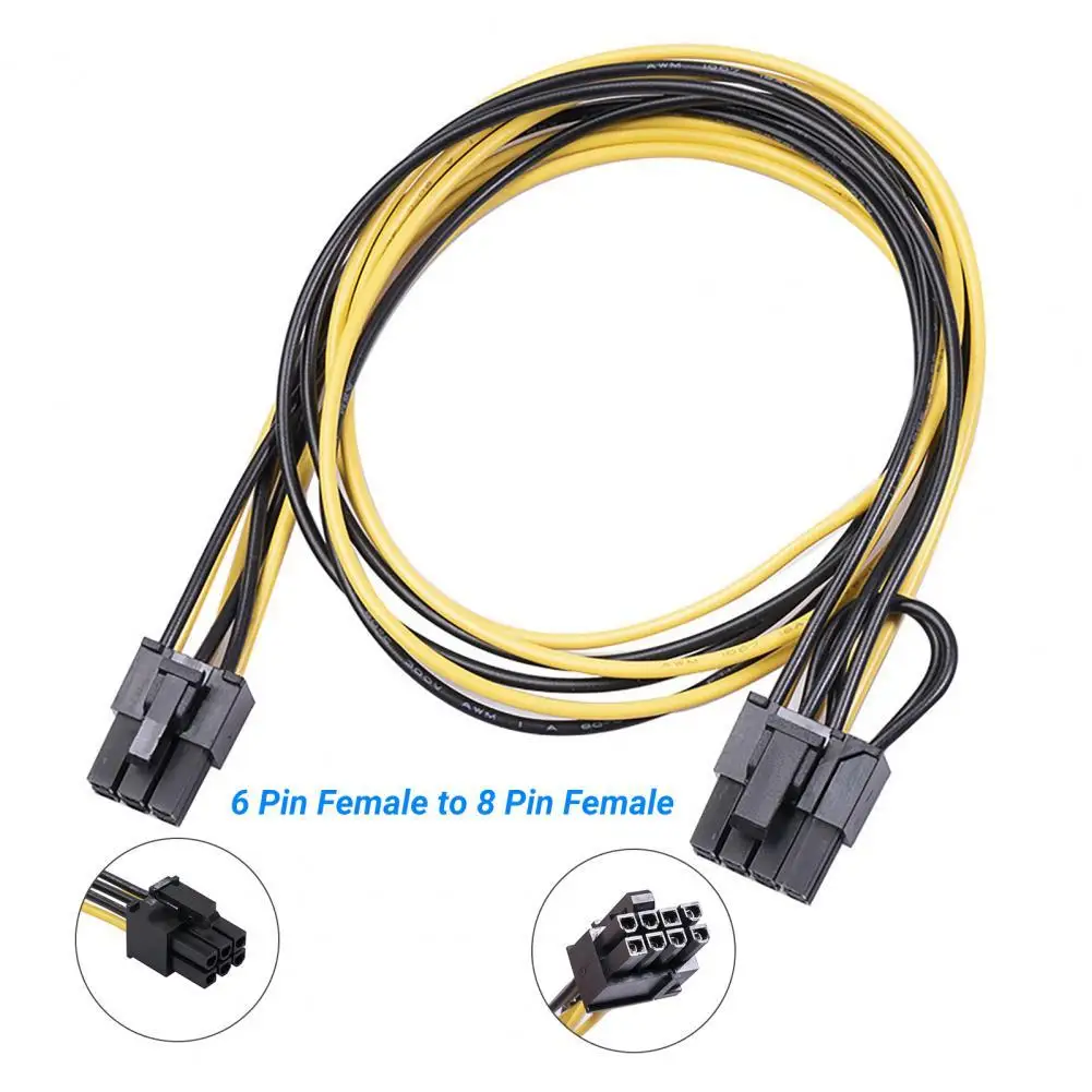 

Кабель адаптера питания 10 шт., стабильная производительность, безопасный медный провод, 6 контактов, Женский на 8 контактов, слайд-рейка, мощн...