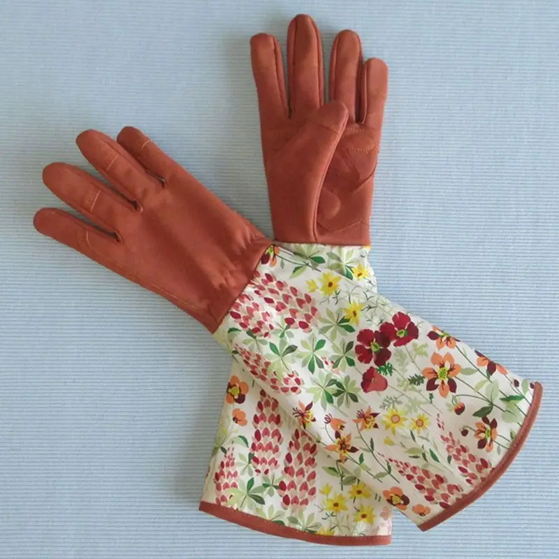 

Puncture Resistant Long Sleeve Leather Gardening Gloves Padded Palm Reinforced Dropshipping