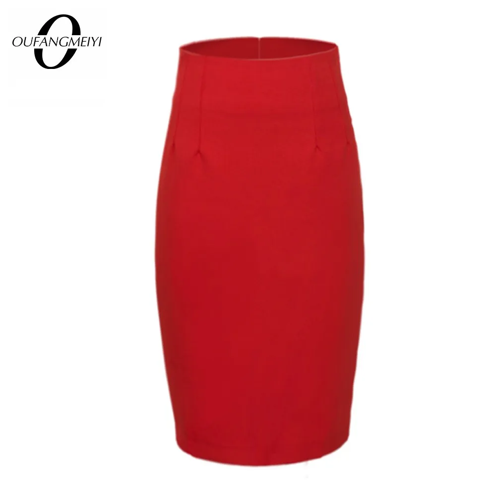 

Женская пикантная элегантная однотонная офисная юбка на молнии с разрезом сзади и высокой талией 1E625