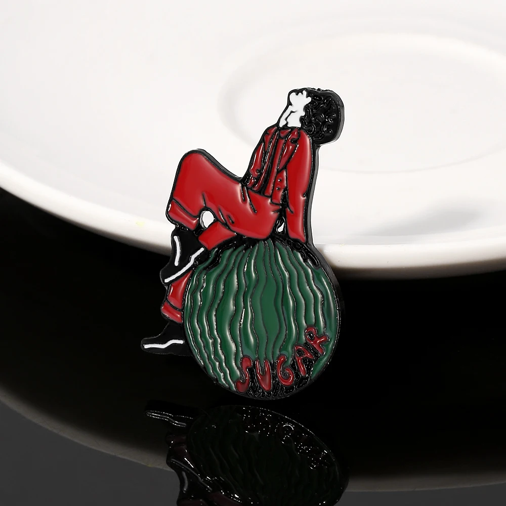 Гарри стили арбуз сахар брошь эмаль значки направление музыки фанаты коллекции