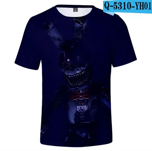 color at picture Новые детские футболки с короткими рукавами с героями мультфильмов детская одежда для мальчиков с 3d принтом Fnaf Five Nights At Freddy футболка для девочек летние детские топы, футболки - Цвет: color at picture