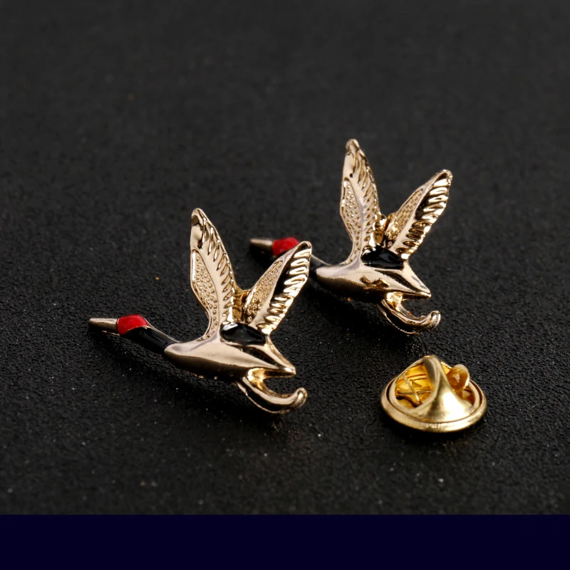 Женские аксессуары брошь для Блузы красный топ Лебедь маленький воротник игла