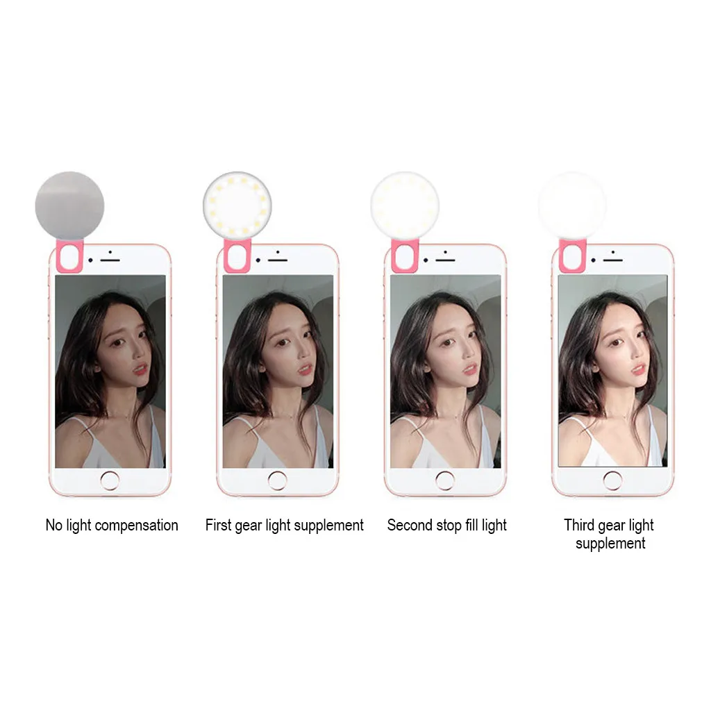 

Online Live Selfie Shot LED Flash Rechargeable Clip Mini Fill-in Light Photography Makeup LED Selfie Ring lamp