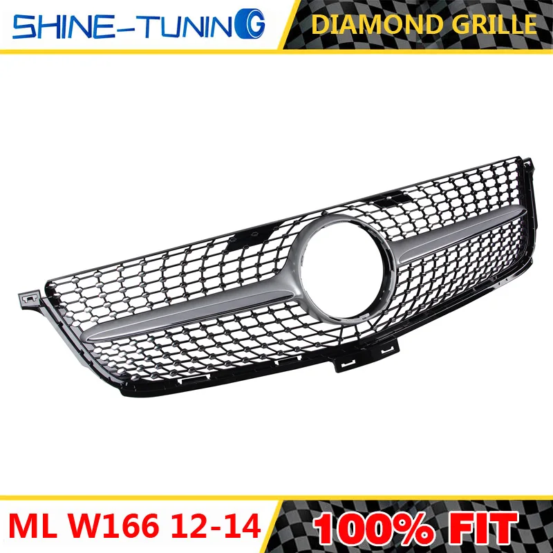 Алмазная решетка подходит для ML Class W166 передняя class 2012 14 ML300 ML320 ML350 ml400 ML450