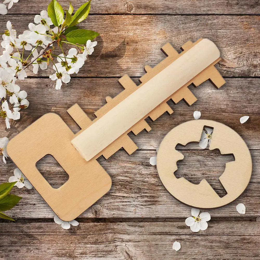 Забавные игрушки Kong Ming Lock, деревянная игрушка-головоломка для разблокировки ключей, интеллектуальная развивающая игрушка для снятия стресса
