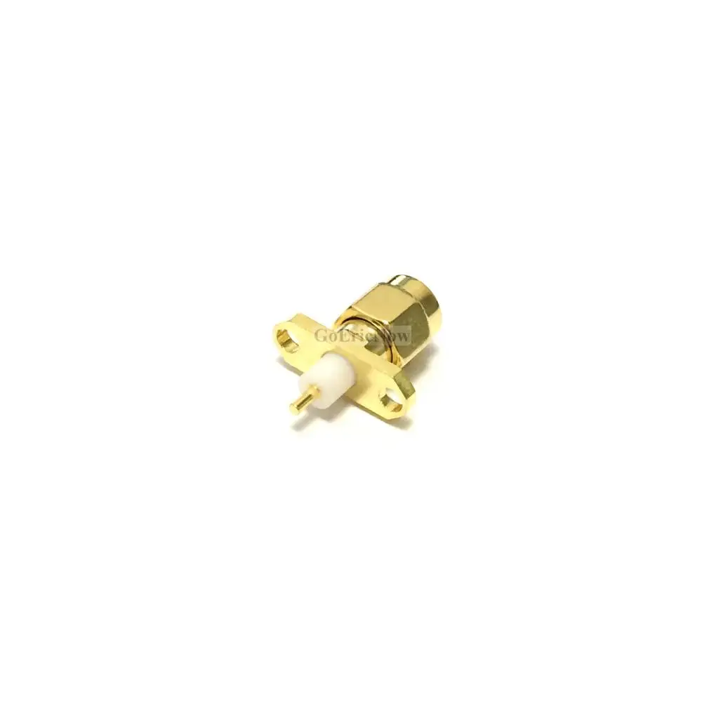 5 pcs RF Coaxial Gold Brass SMA Male Chassis Panel Mount 2 Holes flange insulator Connectors | Обустройство дома