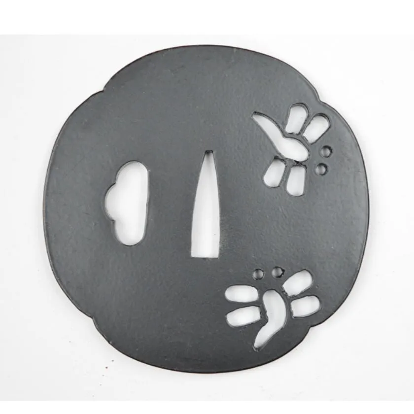 Красивая железная стальная защитная накладка Tsuba для японского самурайский меч