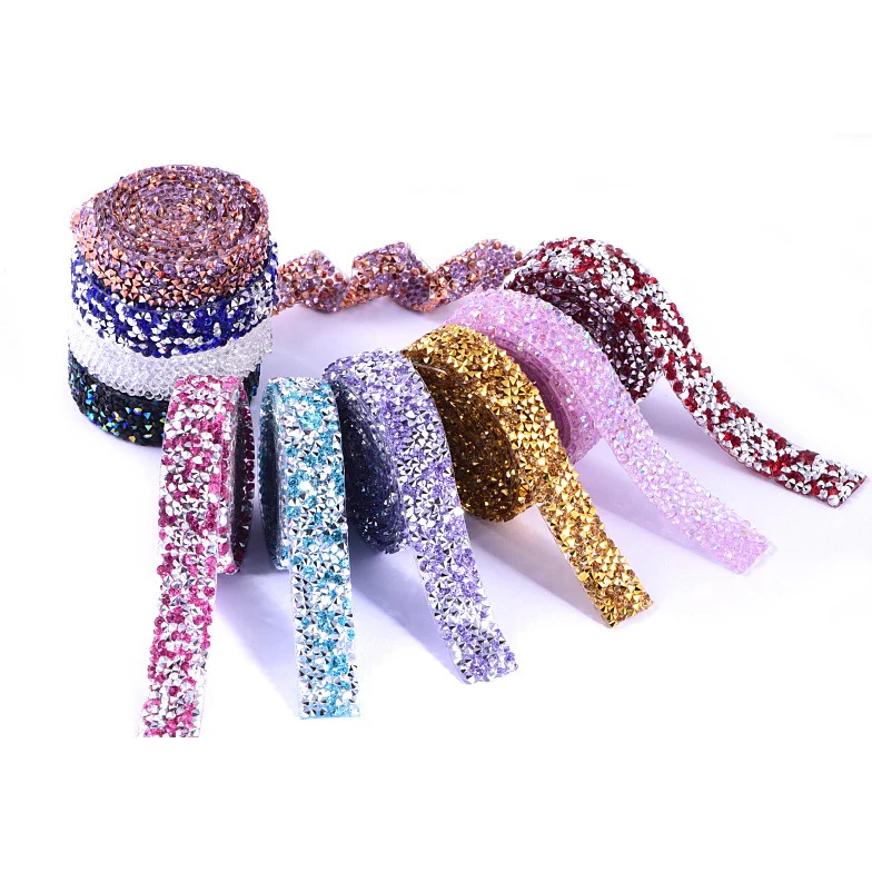 1 ярд Вышивание отделкой орнамент из кристаллов Стразы горячей фиксации Лента с s