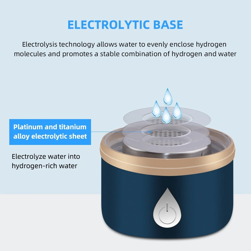 

Rich Hydrogen Cup Water Generator Hydrogen and Oxygen Separation Healthy with USB Rechargeable