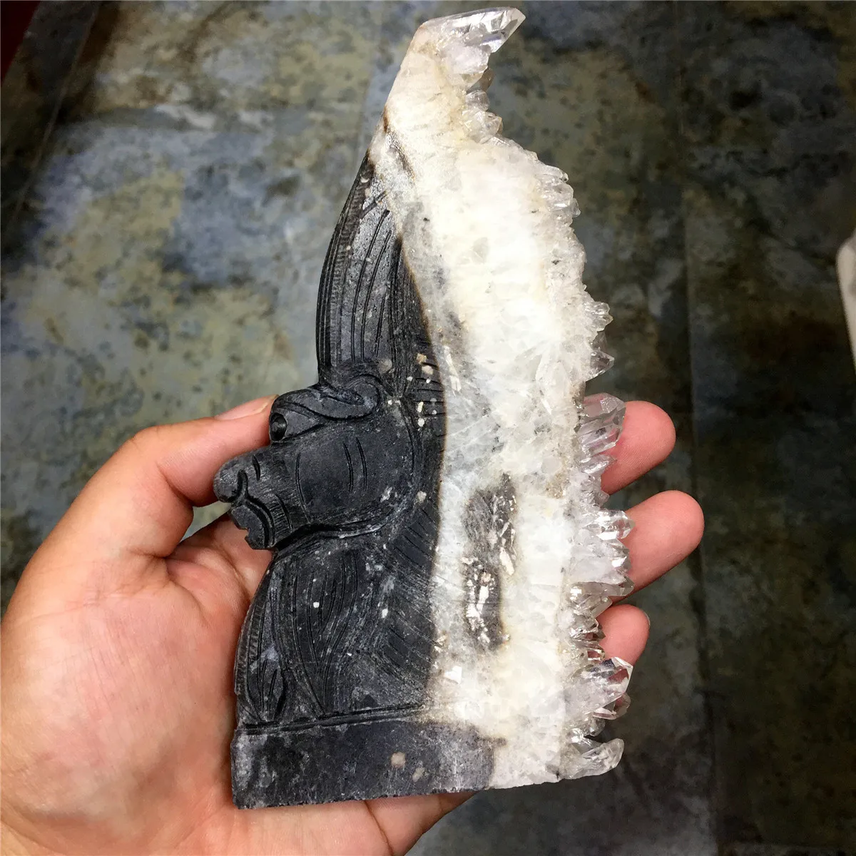 1 шт. милые натуральные белые хрустальные Стеганные зубы ручная резьба поделки