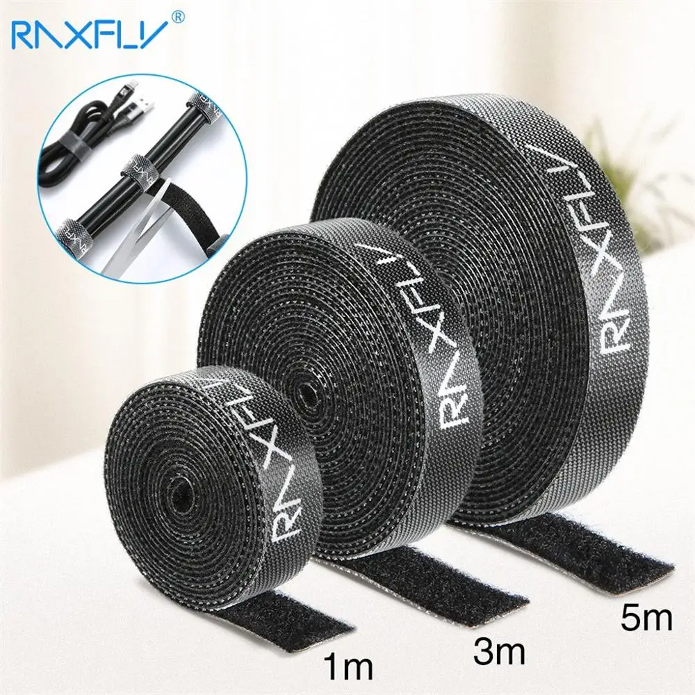 

1/3/5m Raxfly Ultra Thin Micro Soft Nylon Hook Buckled Bandage Loop Fastener Magic Tape Clip Holder Cable Ties Strap #1229