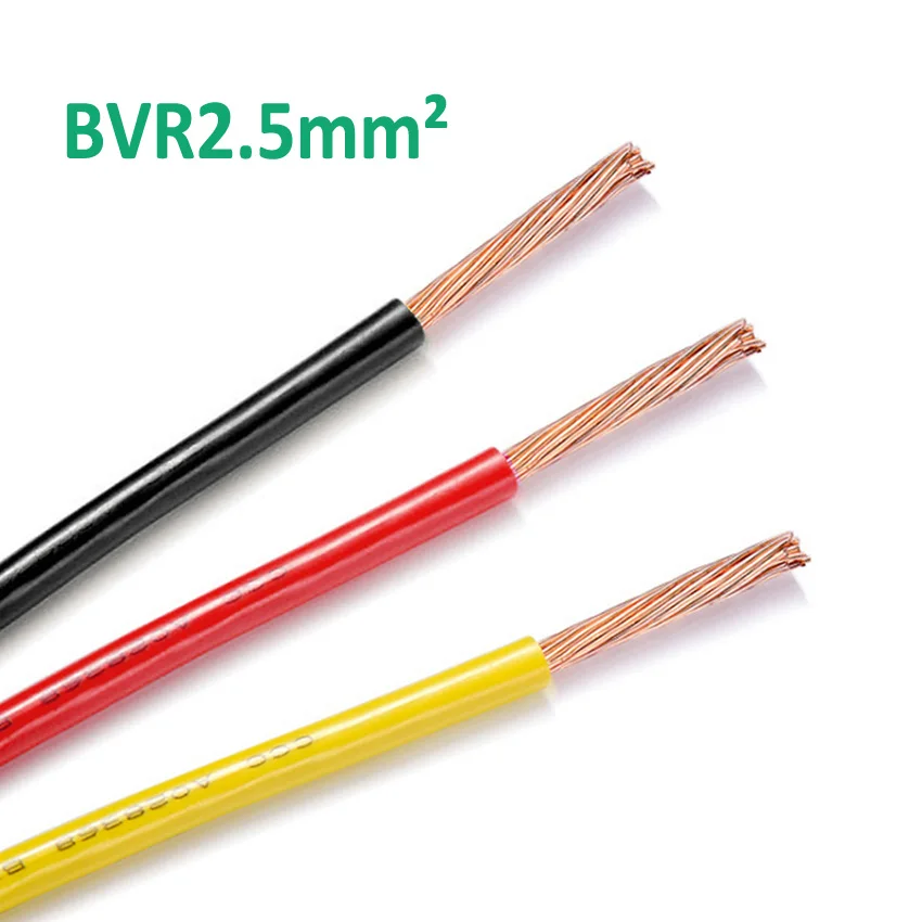 

100 м BVR2.5mm квадратный одноядерный огнестойкий жесткий провод BVR2.5 мм Анаэробная твердая медная проволока BVR 2,5 мм ПВХ 2,5 мм кабель