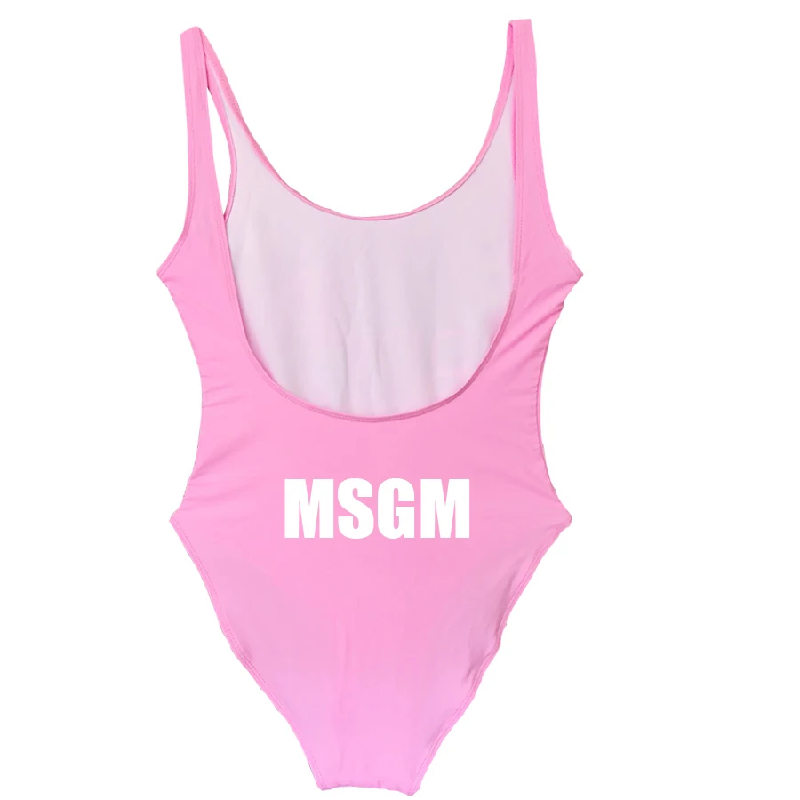 Цельный купальник MsgM спереди и сзади купальный костюм с принтом боди пляжная