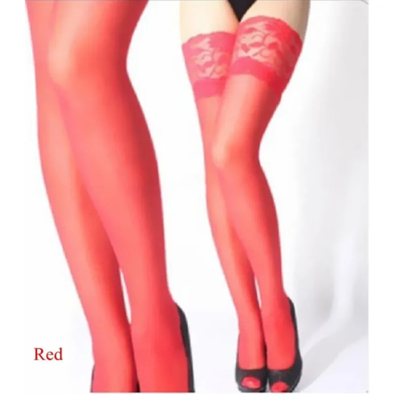 Сексуальные женские колготки выше колена кружевные клетчатые в горошек