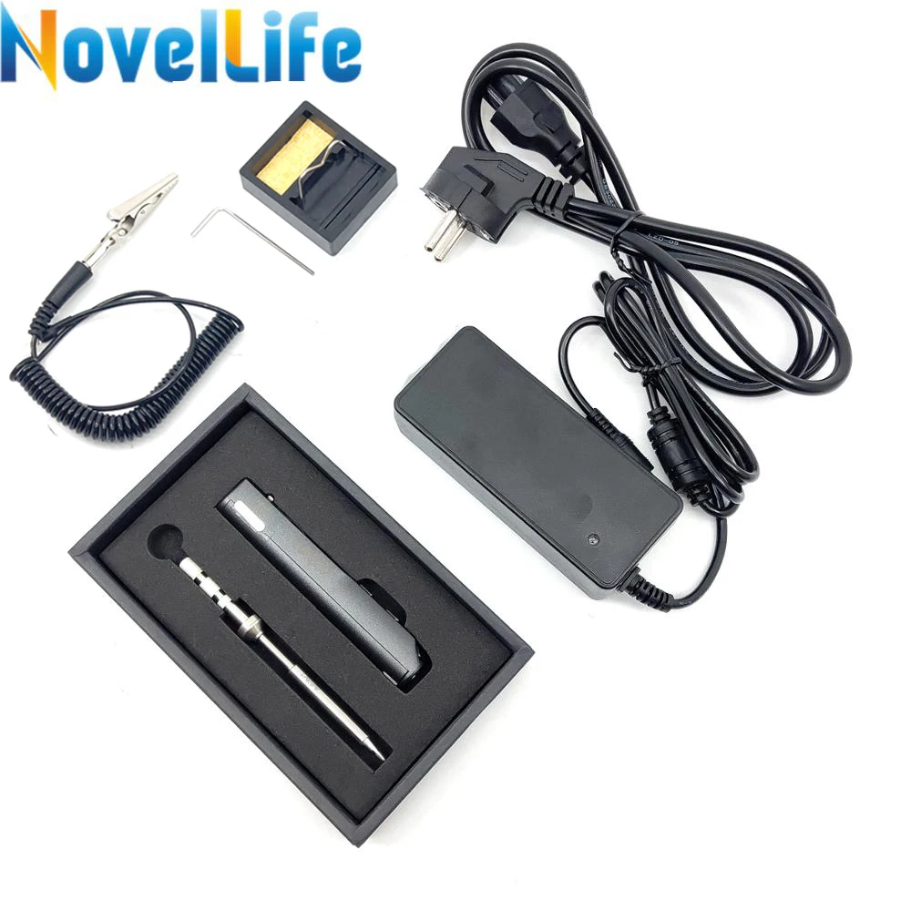TS100 65 Вт мини Электрический паяльник станция Комплект Цифровой OLED дисплей регулируемая температура с B2 паяльный наконечник, источник питания