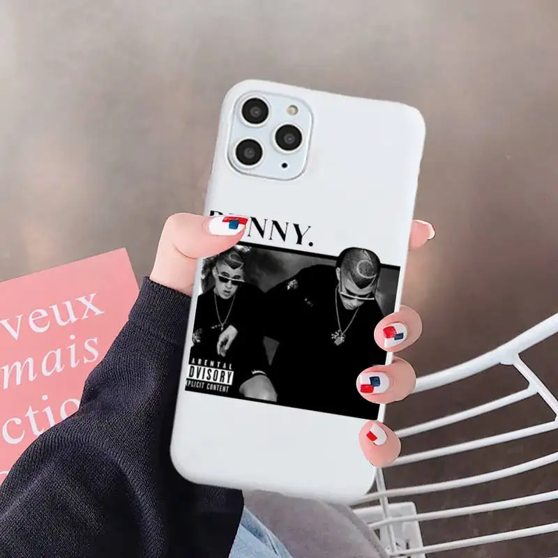 

Yo Perreo Sola Bad Bunny Maluma Phone Case White Candy Color for iPhone 6 7 8 11 12 s mini pro X XS XR MAX Plus