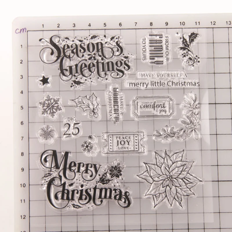 Рождественские листья прозрачный силиконовый штамп печать для резки сделай сам