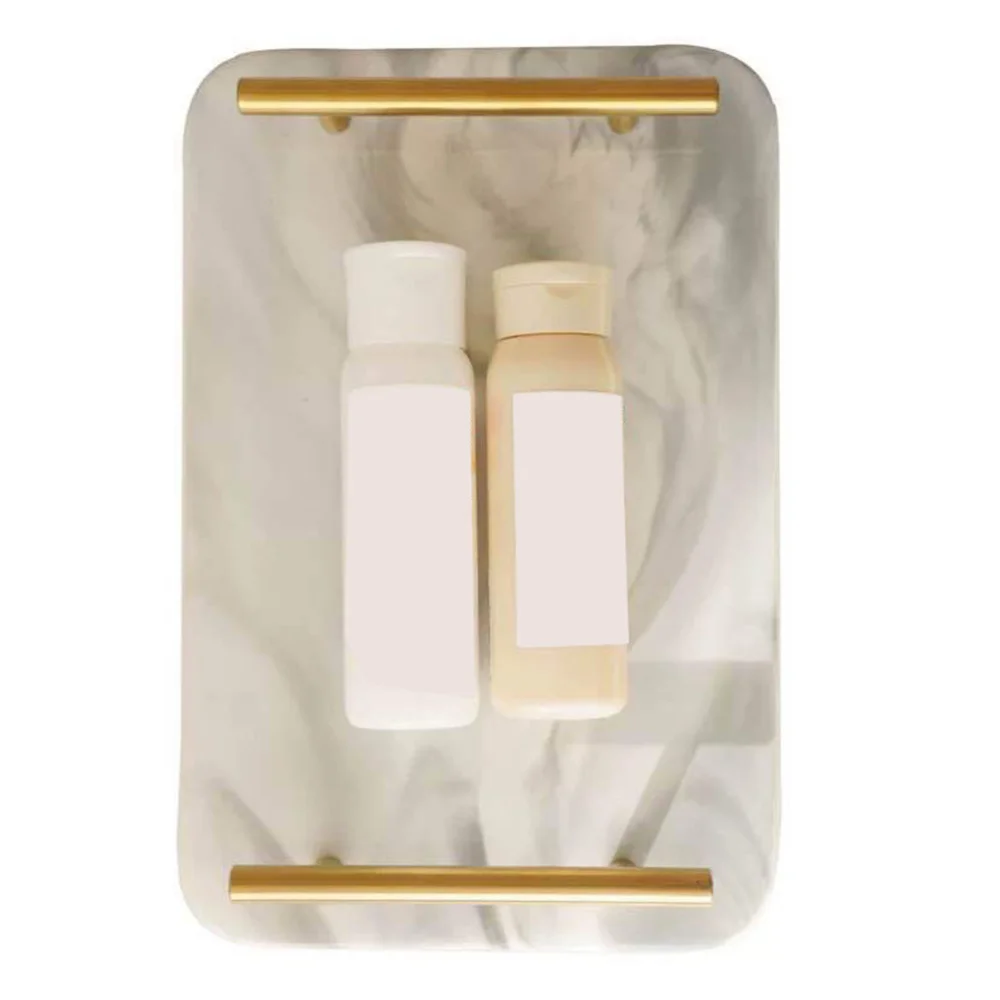 

1Pc Jewelry Key Cosmetic Storage Box Golden Handle Ceramic Tray for Home