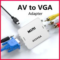 meuyag 1080p mini video convertor rca av to vga video adapter conversor with 3 5mm audio av2vga for pc to tv hd computer to tv