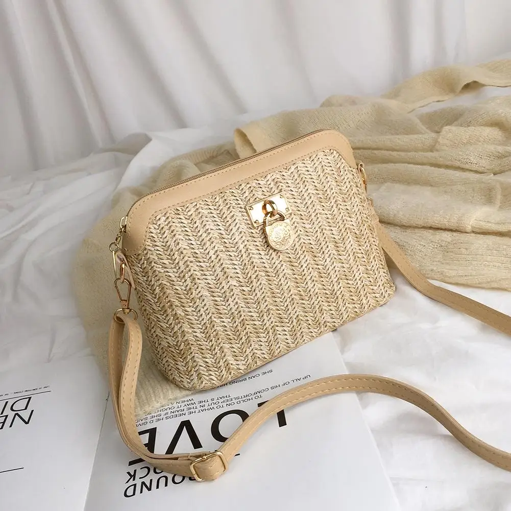 

Summer Straw Crossbody Bags For Women 2021 Handmade Woven PU Leather Boho Bag Female Summer Beach Holiday Bohemia Shoulder Bags