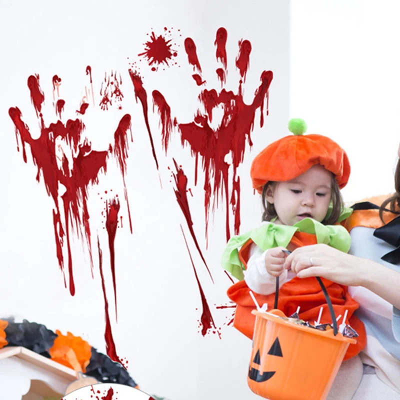 Имитация крови руки ноги печати наклейки ужас зомби Хэллоуин автомобиль