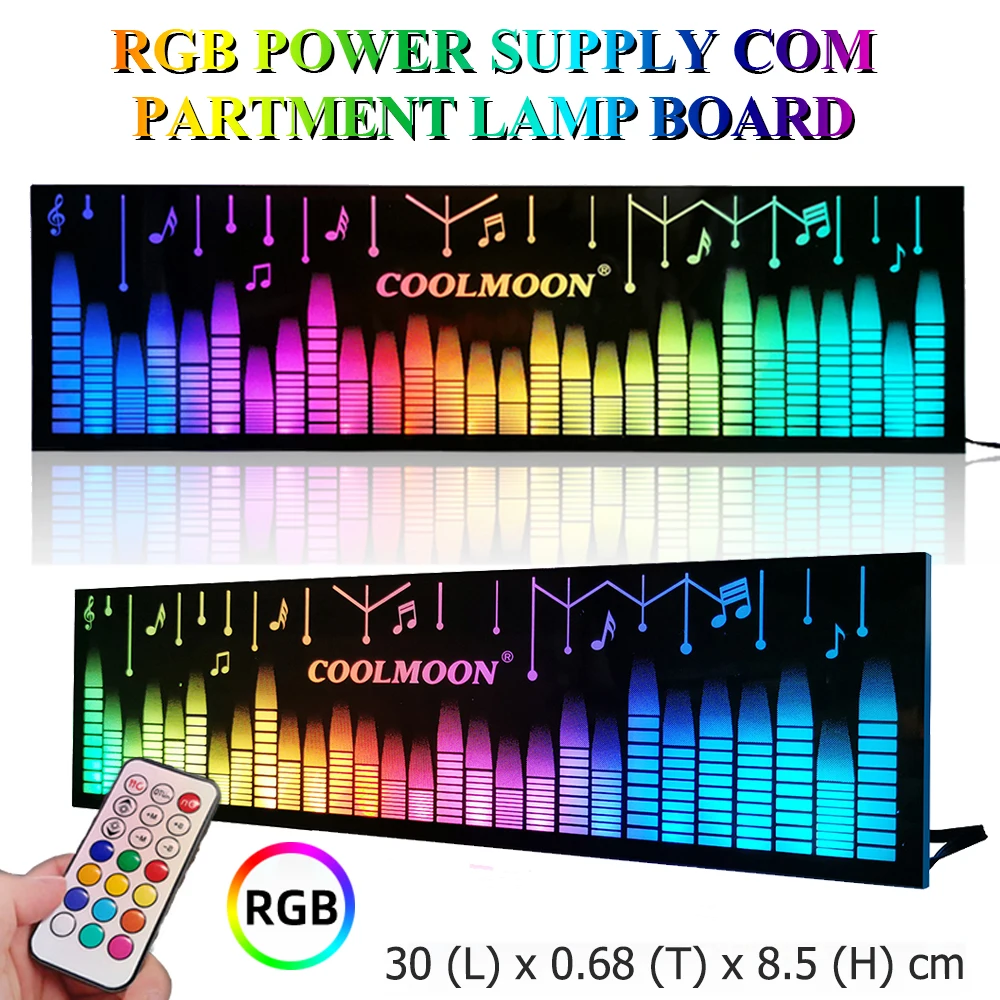 COOLMOON RGB панель с подсветкой чехол для ПК блок питания маленький 4-контактный
