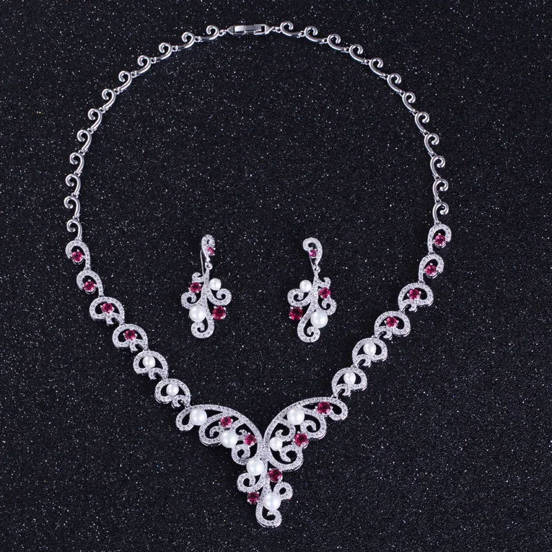 Высокое качество пять AAA кубического циркония кристалл жемчужное ожерелье и