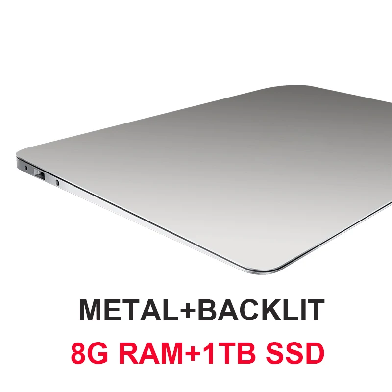 Metal Laptop 15.6 inch With Backlit Keyboard Notebook Computer Intel Quad Core Ultrabook With Win10 OS For Student Game Netbook