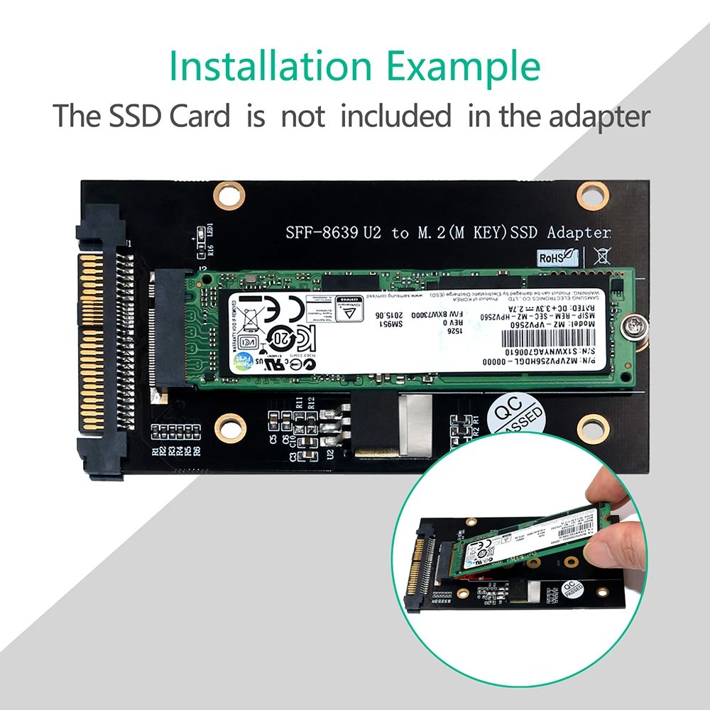 

SSD Adapter Card Set M.2 Key M SSD to SFF-8639 U.2 Hard Drive Riser Expansion Card for NVME SSD 2230/2242/2260/2280
