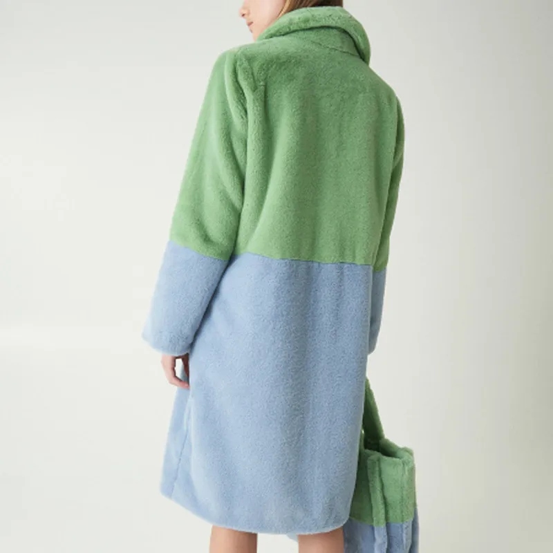 Женское зимнее пальто из искусственного кроличьего меха сезон 2020|Куртки меха| |