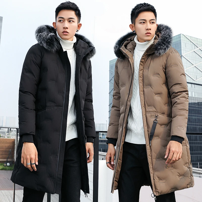 Winter Jackets 90% Hooded Long Down Jacket  with fox fur collar Thick Keep Warm Plus Long  Down Coat fashion high quality