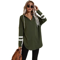 explosion style women hoodies thin loose long sleeved tops hooded v neck pullover new casual street hipster hoodie clothing