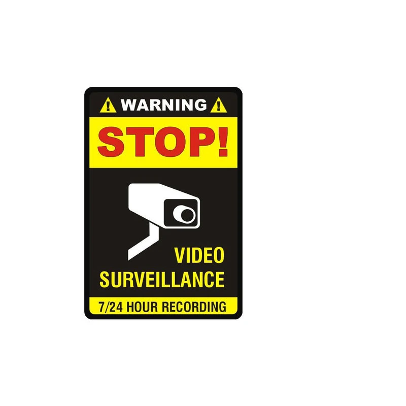 

Creative Stop Video Surveillance Car Sticker Accessories Vinyl PVC 10cm*7cm Motorcycle Car Styling Decal