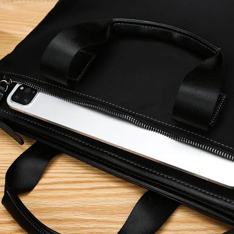 New Design Man's Briefcase Oxford Water Proof 14 Inch Laptop Case Causal Handbag Male Shoulder Bag Travel Bag, Black&Blue