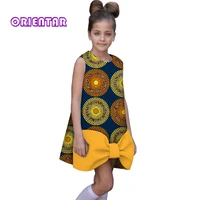 african style dress summer sleeveless kids dashiki dresses for girl children ankara african clothes evening bowknot dress wyt585
