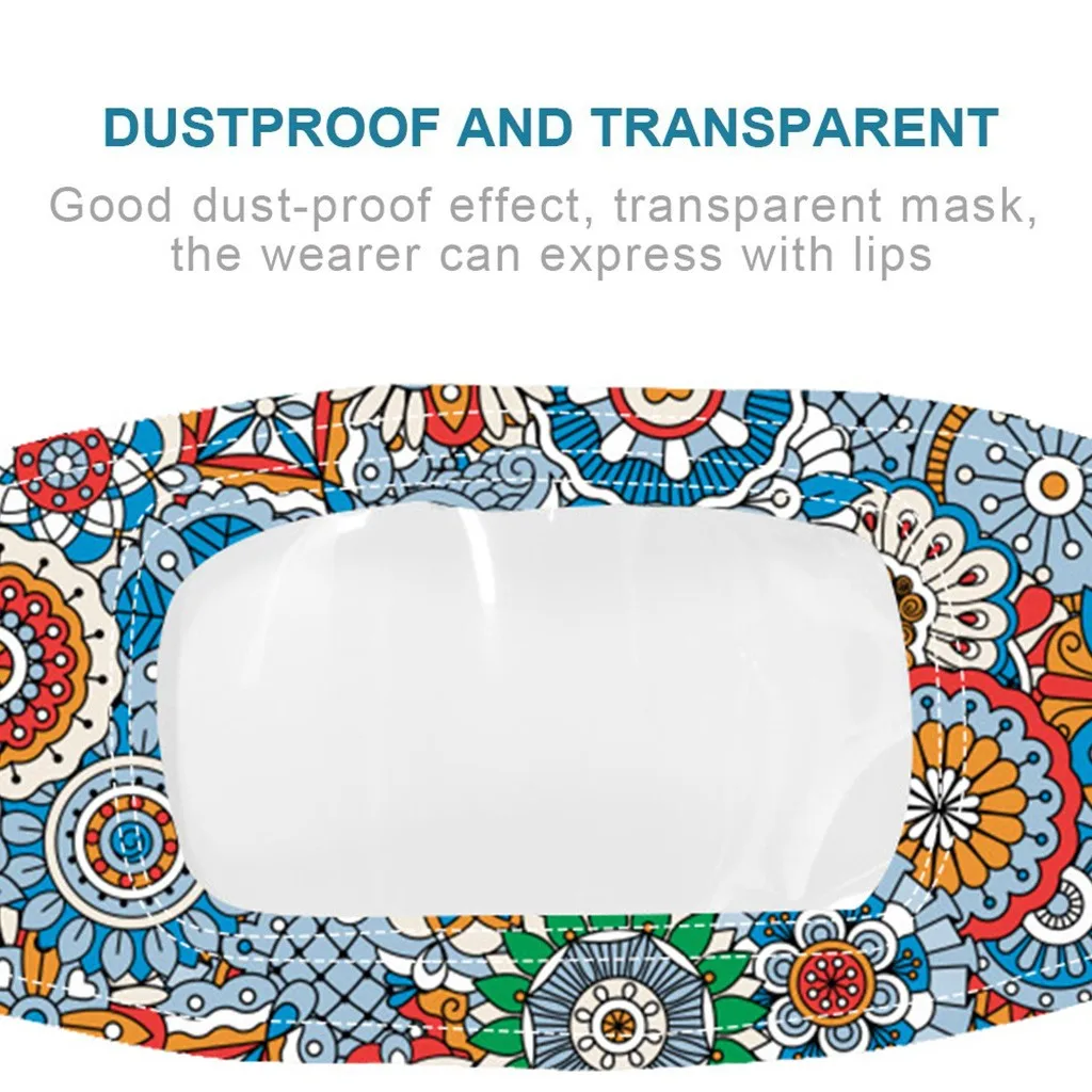 Дышащая многоразовая маска с принтом коммуникатор улыбки для лица прозрачными