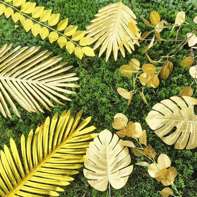 

40PCS Artificial Leaf Realistic Artificial Tropical Leaf Fake Leaf for Wedding