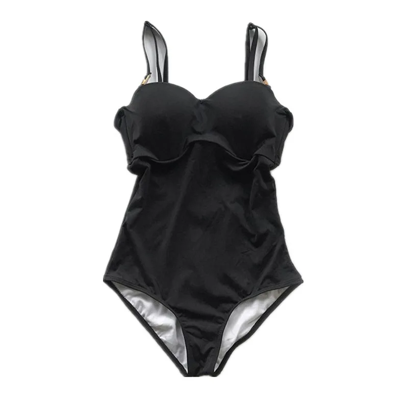 

2021 summer new simple temperament halter one-piece swimsuit female belly self-cultivation conservative sexy hot spring swimsuit