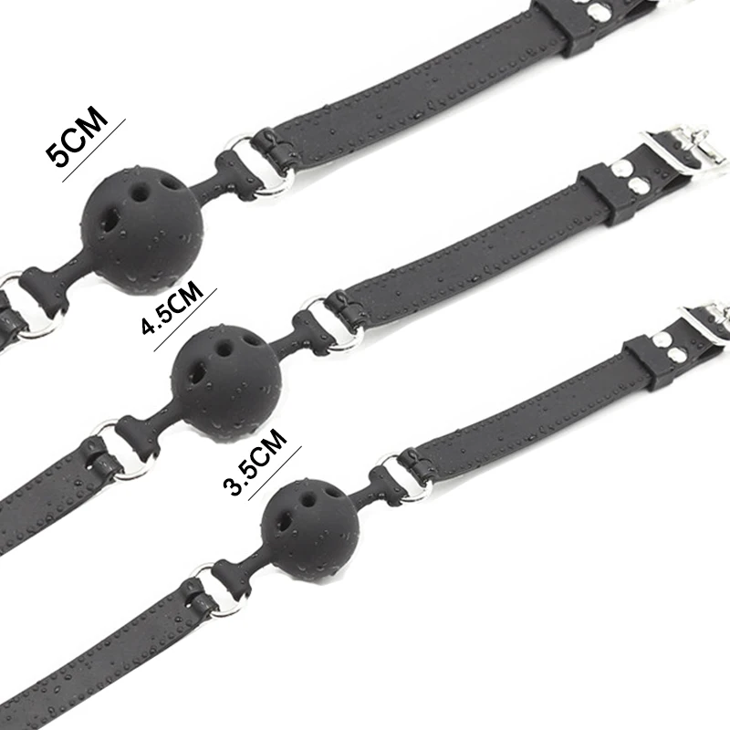 Пара силиконовых кляпов для рта с мячом для слюней BDSM Bondage Restraints Open Breathable Sex Harness Toys for Women Accessories.