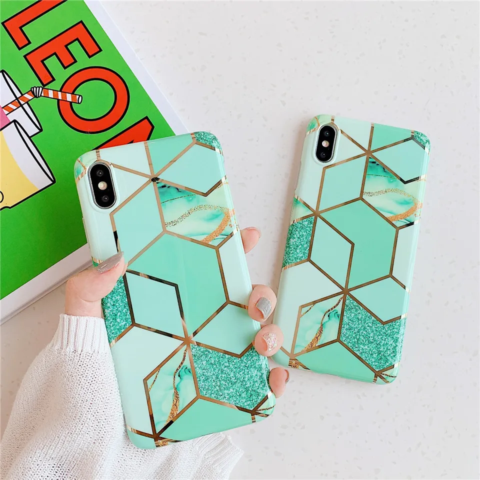 Синий розовый мраморный чехол для телефона Coque Funda Apple iphone 10 Xs max s XR X 8 7 plus 6 6s 11 pro |