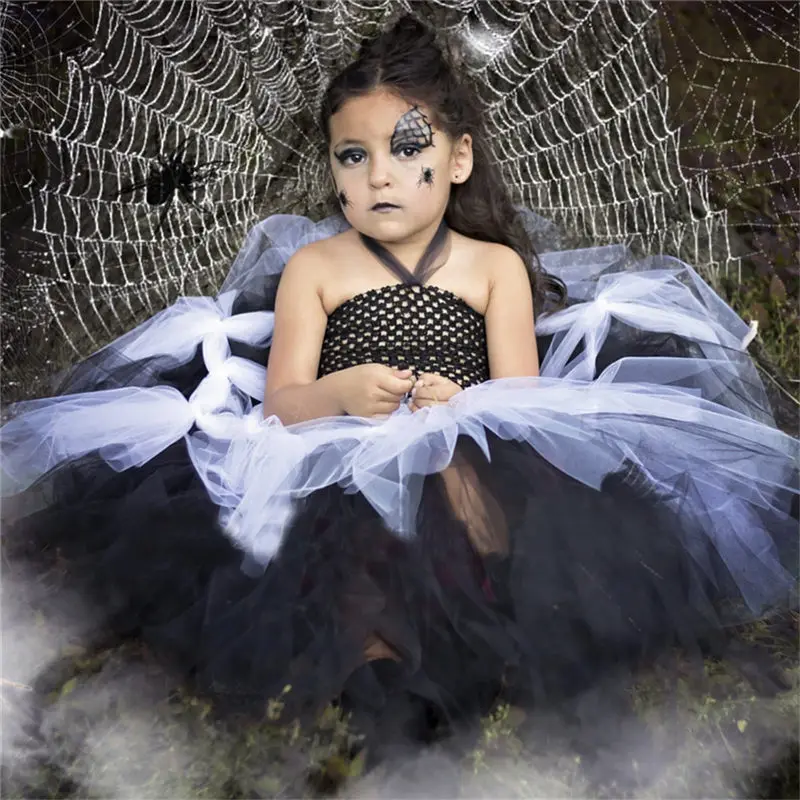 Платье-пачка с пауком костюм для косплея на Хэллоуин девочек детское вечернее